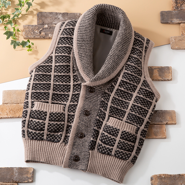 【アウトレット】彩香 ピエルッチ ウール100％裏地付ヘチマ衿ベスト NE-2033 1着