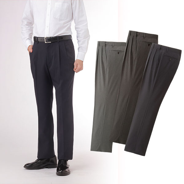 PAUL MILLER アジャスター付ストレッチツータックスラックス 370-0010 1着