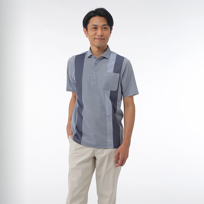 UNITED 【Made in Japan】パネル切替鹿の子半袖ポロシャツ 3U7-15453 1着