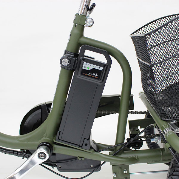 ミムゴ e-parton PLUS 【前後カゴカバー付き】ノーパンク 電動アシスト三輪自転車 ロータイプ 18インチ BEPN18PN 1台