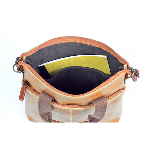 平野 ブレリアス 白化合皮 薄マチ2WAY縦型バッグ 26674 1個