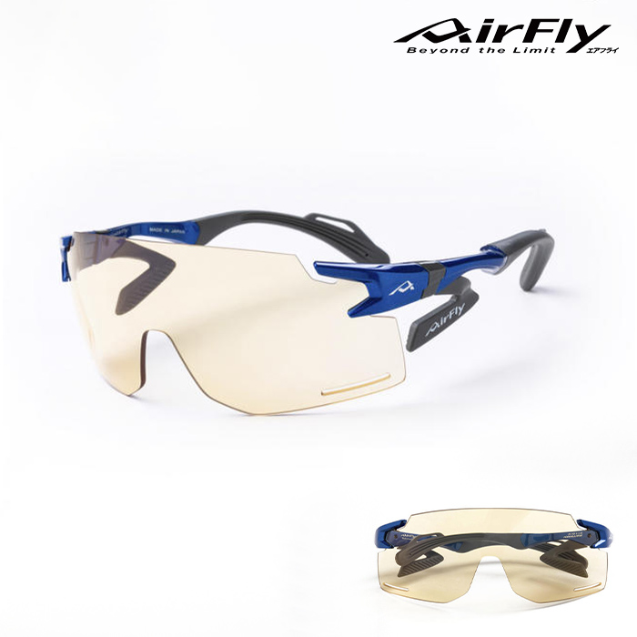 ジゴスペック AirFly（エアフライ） 鼻で掛けない自転車用サングラス　夜間運転用レンズ装着モデル AF-301BK 1個