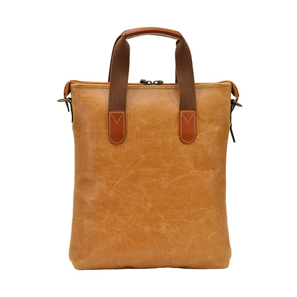 平野 ブレリアス 白化合皮 薄マチ2WAY縦型バッグ 26674 1個