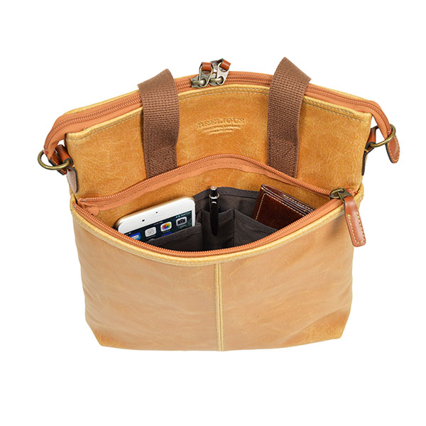 平野 ブレリアス 白化合皮 薄マチ2WAY縦型バッグ 26674 1個