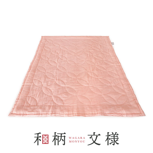 【アウトレット】丸三綿業 和柄文様 本麻夏掛けふとん 七宝 シングルロング SAH1644b 1枚