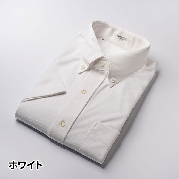丸和繊維工業 INDUSTYLE TOKYO 鹿の子 ボタンダウンカラーシャツ リラックスフィットフィット 半袖 1枚