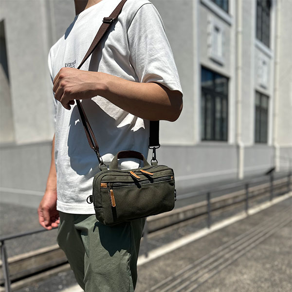 【産経限定】鞄の國 帆布マルチ3WAYショルダー＆ネックポーチ(セット) 72487/72488 各1点