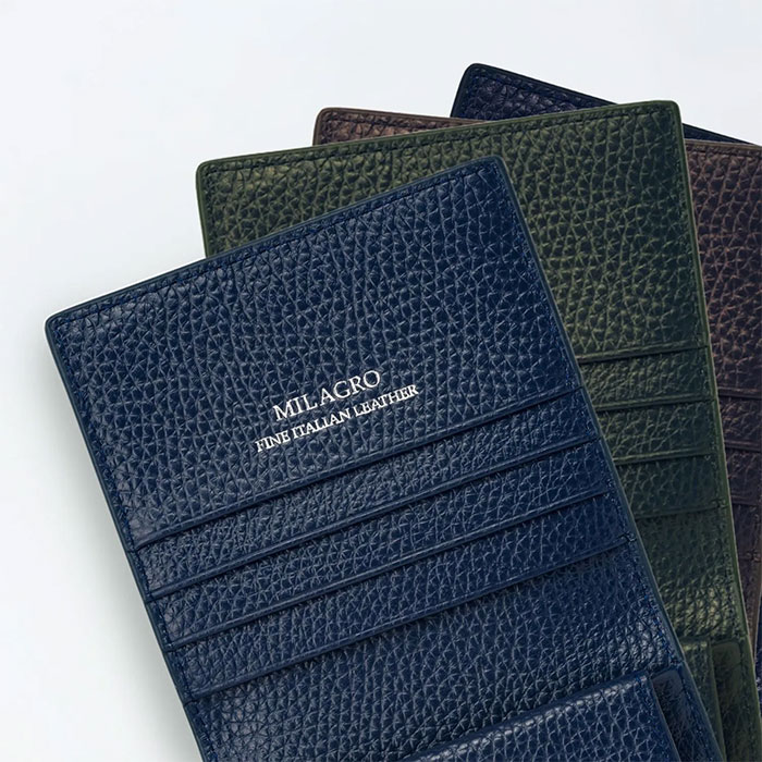 ミラグロ piatto イタリアンシュリンクレザー・薄型コンパクト財布 CA-SP-669 1個