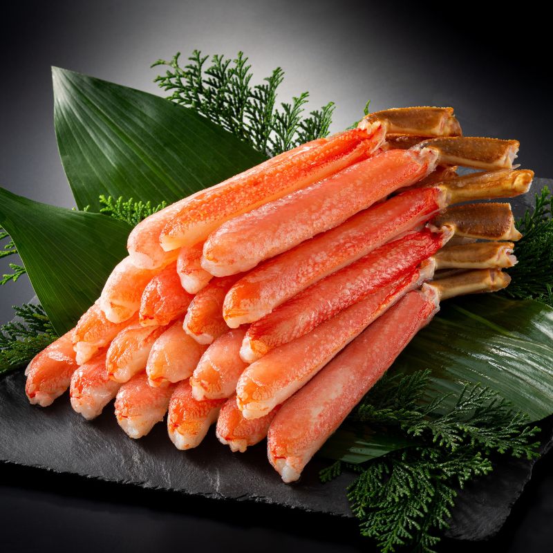 北海道産 お刺身でも食べられる 生大ずわいがに脚ポーション 1kg：500g（20〜25本）×2