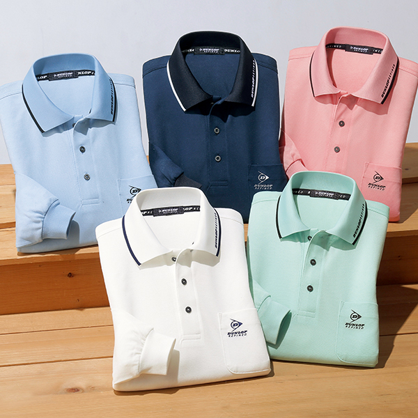 美品★DUNLOP ダンロップ　ポロシャツ Lサイズ 日本製 綿100 ダンロップ・リファインド 日本製 サラサラ吸汗速乾ポロシャツ 1枚