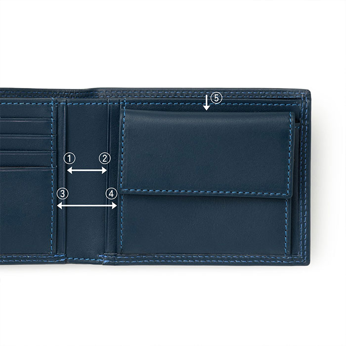 ミラグロ 牛革キップレザー・ダブルステッチ2つ折り財布 SL-CD-3046 1個