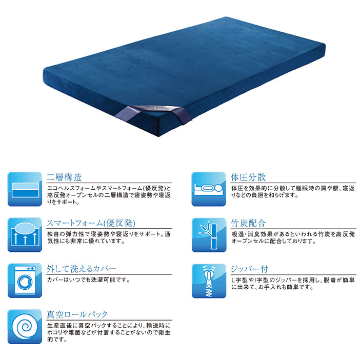 エムリリー 優反発マットレス厚み11cm ダブル 590718 1枚