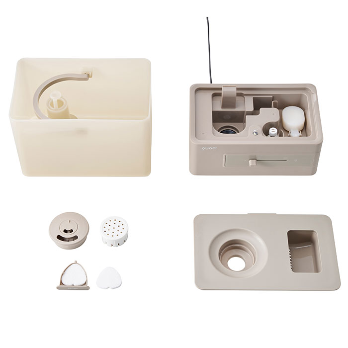 QUADS（クワッズ） 上部給水式超音波加湿器 ERU MOIST（エルモイスト） QS640 1個