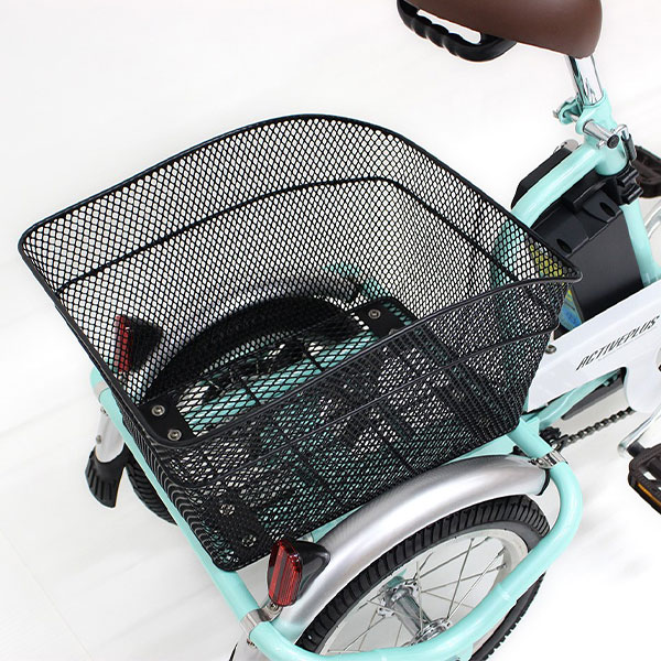 ミムゴ ACTIVE PLUS 【前後カゴカバー付き】ノーパンク電動アシスト三輪自転車 ロータイプ 18インチ MG-TRM18APN 1台