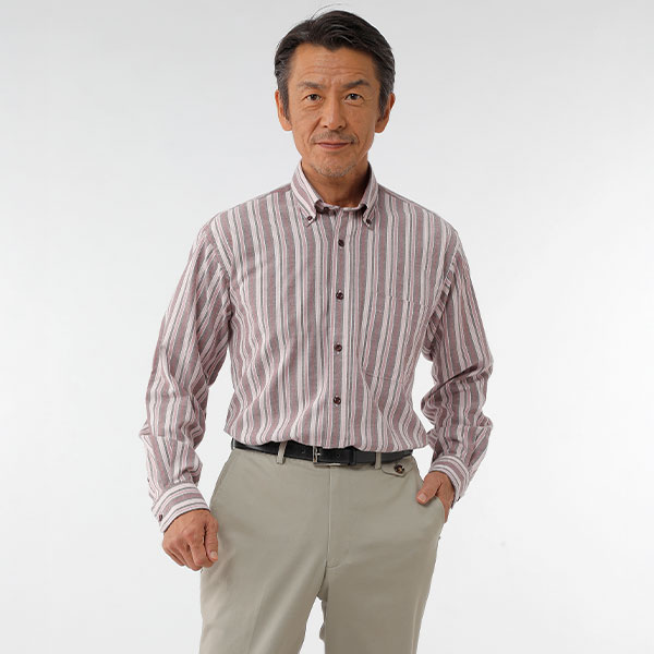 HUNTINGTON CLUB ストレッチネル長袖ボタンダウンシャツシャツ2色セット 318-65150K 1セット(2枚:2色×各1枚)