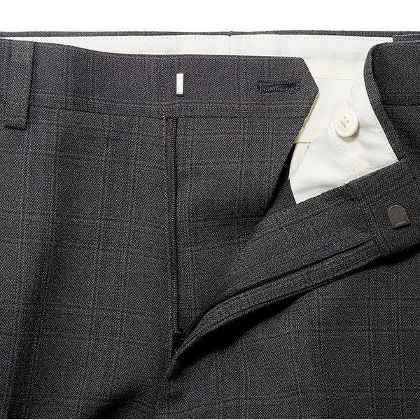 HUNTINGTON CLUB アジャスター付チェック柄ノータックスラックス 310-5101 1着