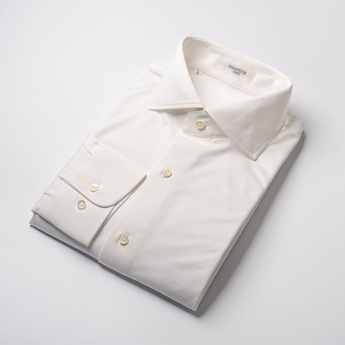 丸和繊維工業 INDUSTYLE TOKYO ツイル ワイドカラーシャツ レギュラーフィット 長袖 1枚