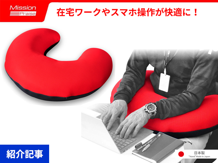 「U」の形がカギ　PC作業やゲーム、スマホ操作を快適にする日本製クッション