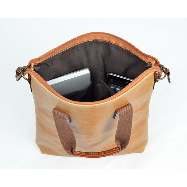 平野 ブレリアス 白化合皮 薄マチ2WAY縦型バッグ 26674 1個