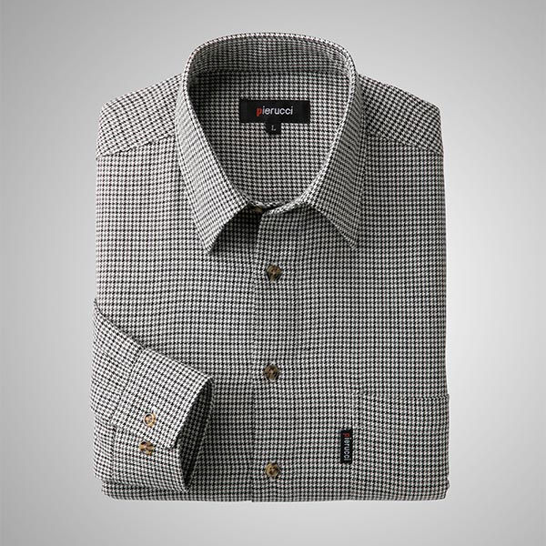 ピエルッチ ウール入り千鳥柄シャツ2色組 GV-068 1セット(2枚:2色×各1枚)