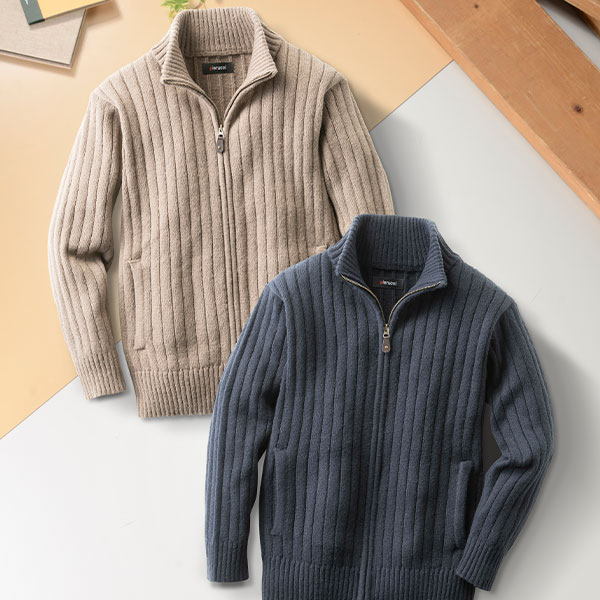 ピエルッチ フルジップセーター2色組 AS-0765 1セット(2枚:2色×各1枚)