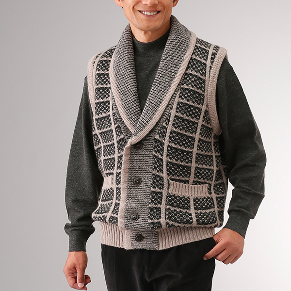 【アウトレット】彩香 ピエルッチ ウール100％裏地付ヘチマ衿ベスト NE-2033 1着