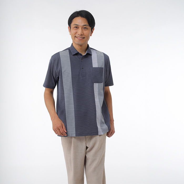 UNITED 【Made in Japan】パネル切替鹿の子半袖ポロシャツ 3U7-15453 1着