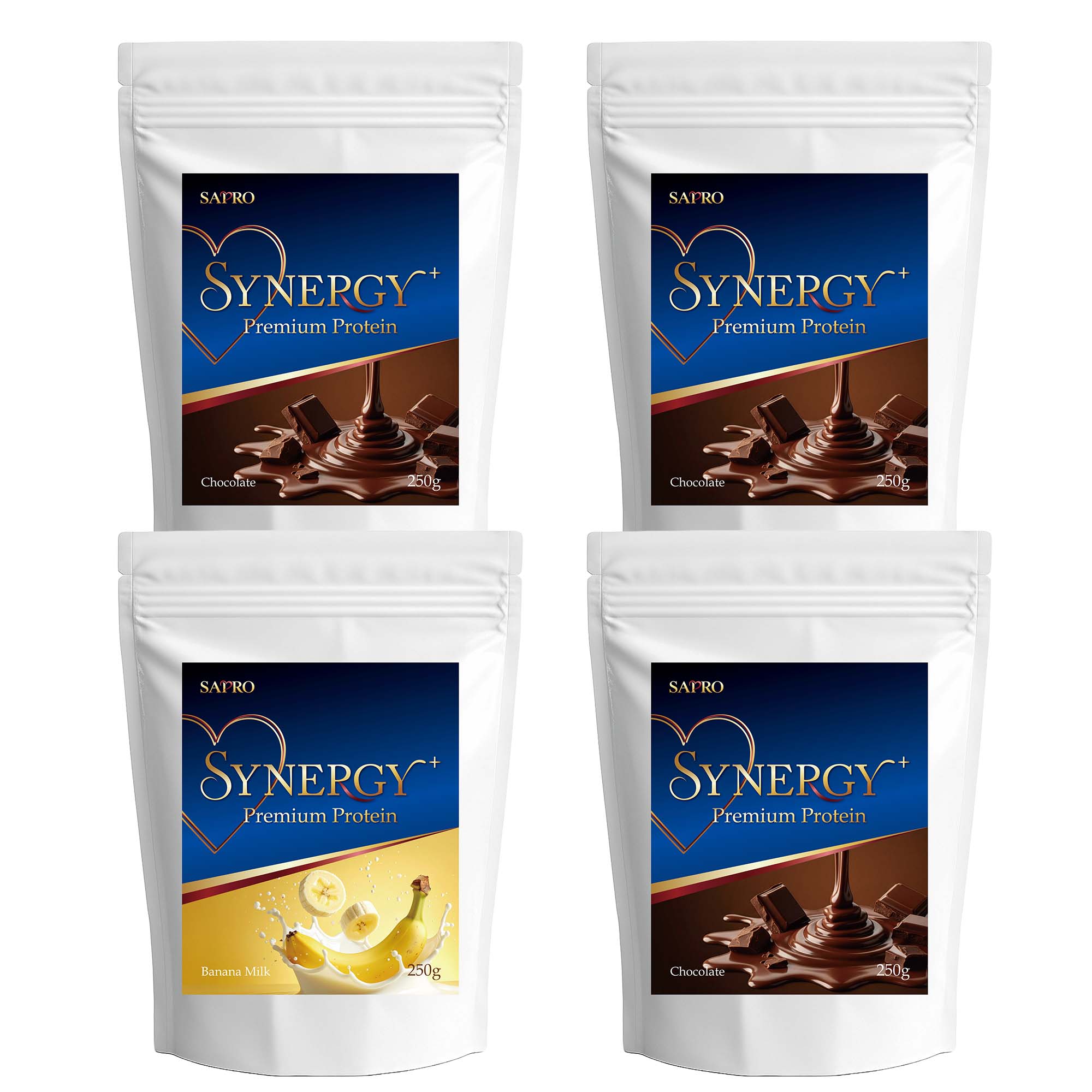 腸活プロテインSYNERGY+ 1000g【バナナミルク＋チョコレート×3】