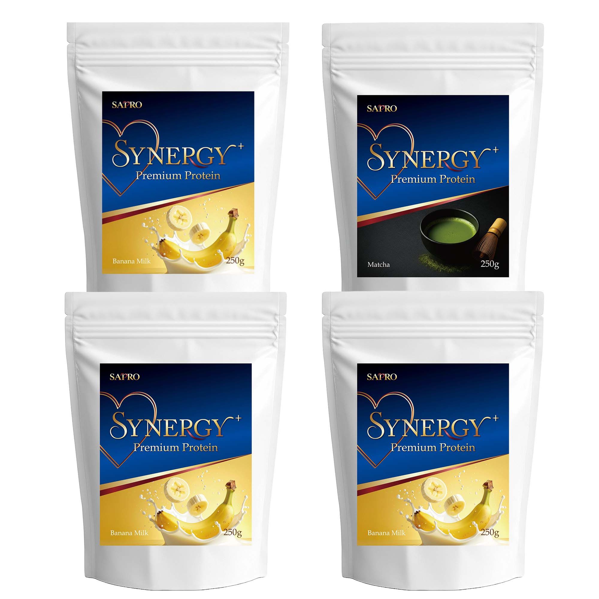 腸活プロテインSYNERGY+ 1000g【バナナミルク×3＋抹茶】