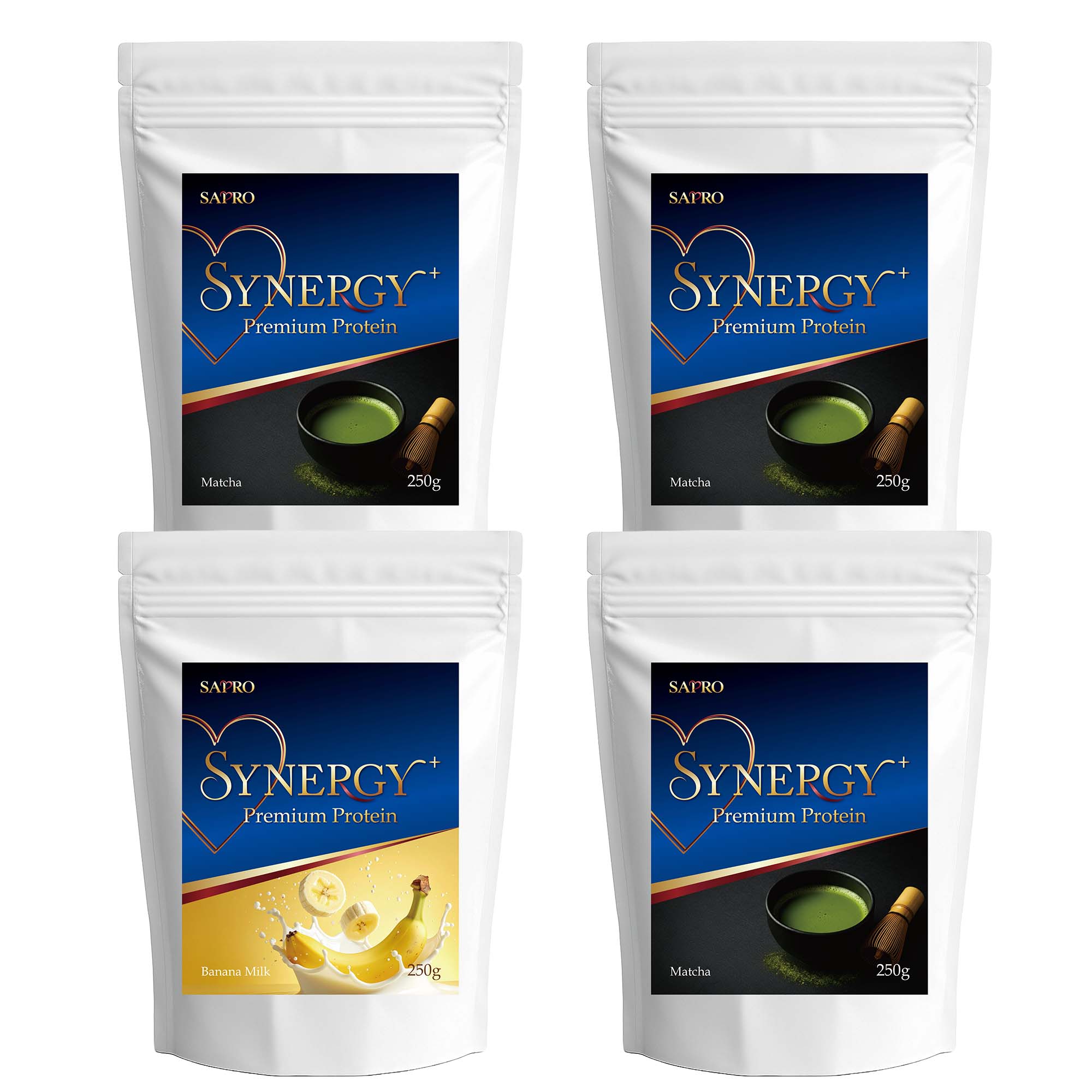 腸活プロテインSYNERGY+ 1000g【バナナミルク＋抹茶×3】