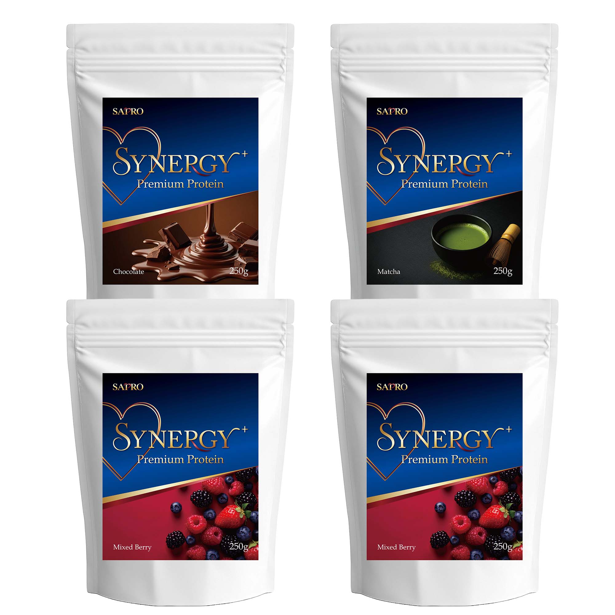 腸活プロテインSYNERGY＋ 1000g【ミックスベリー×2＋チョコレート＋抹茶】
