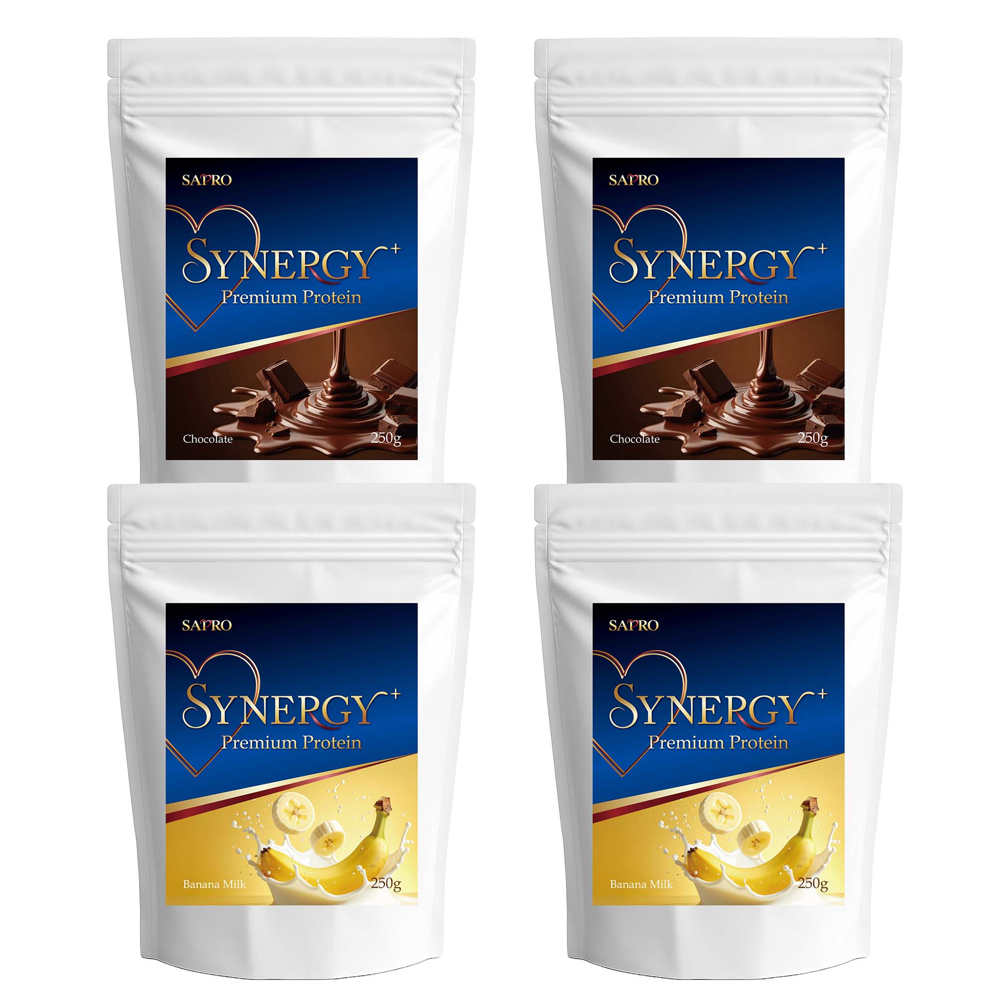 腸活プロテインSYNERGY+ 1000g【バナナミルク×2＋チョコレート×2】