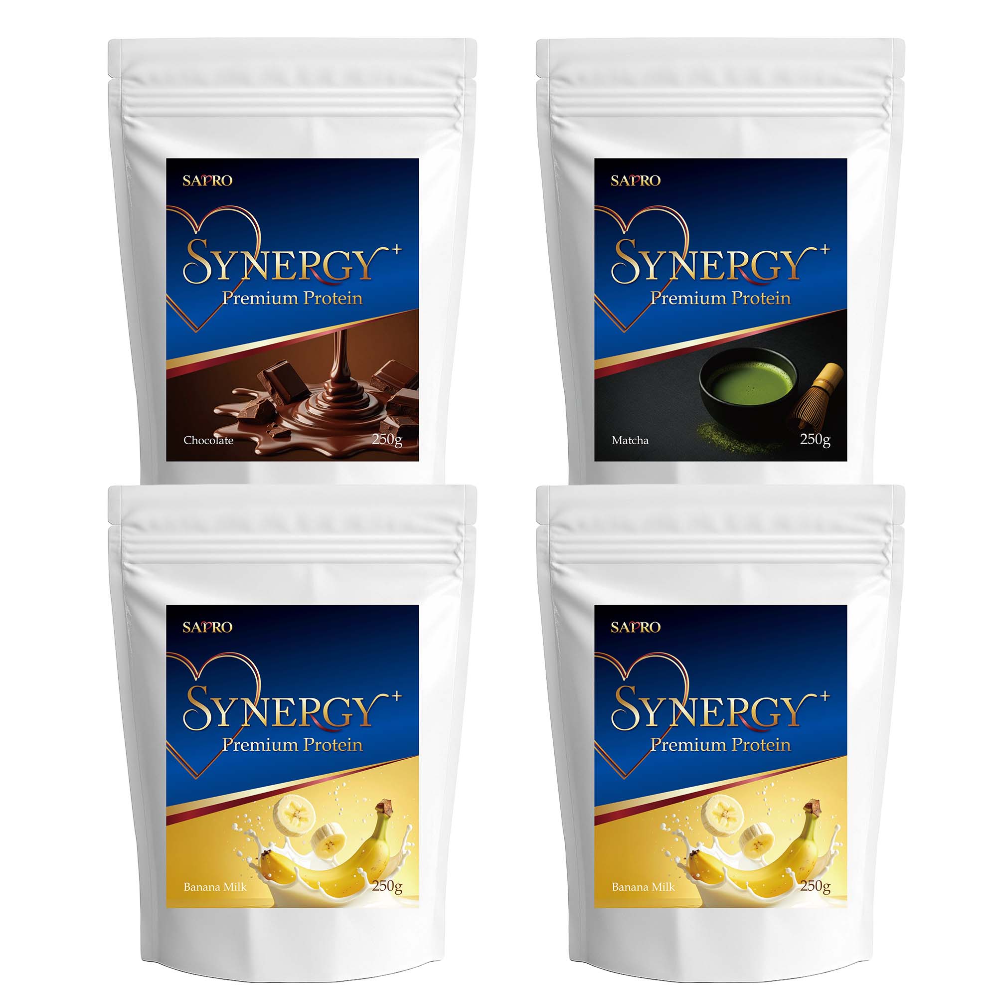 腸活プロテインSYNERGY+ 1000g【バナナミルク×2＋チョコレート＋抹茶】