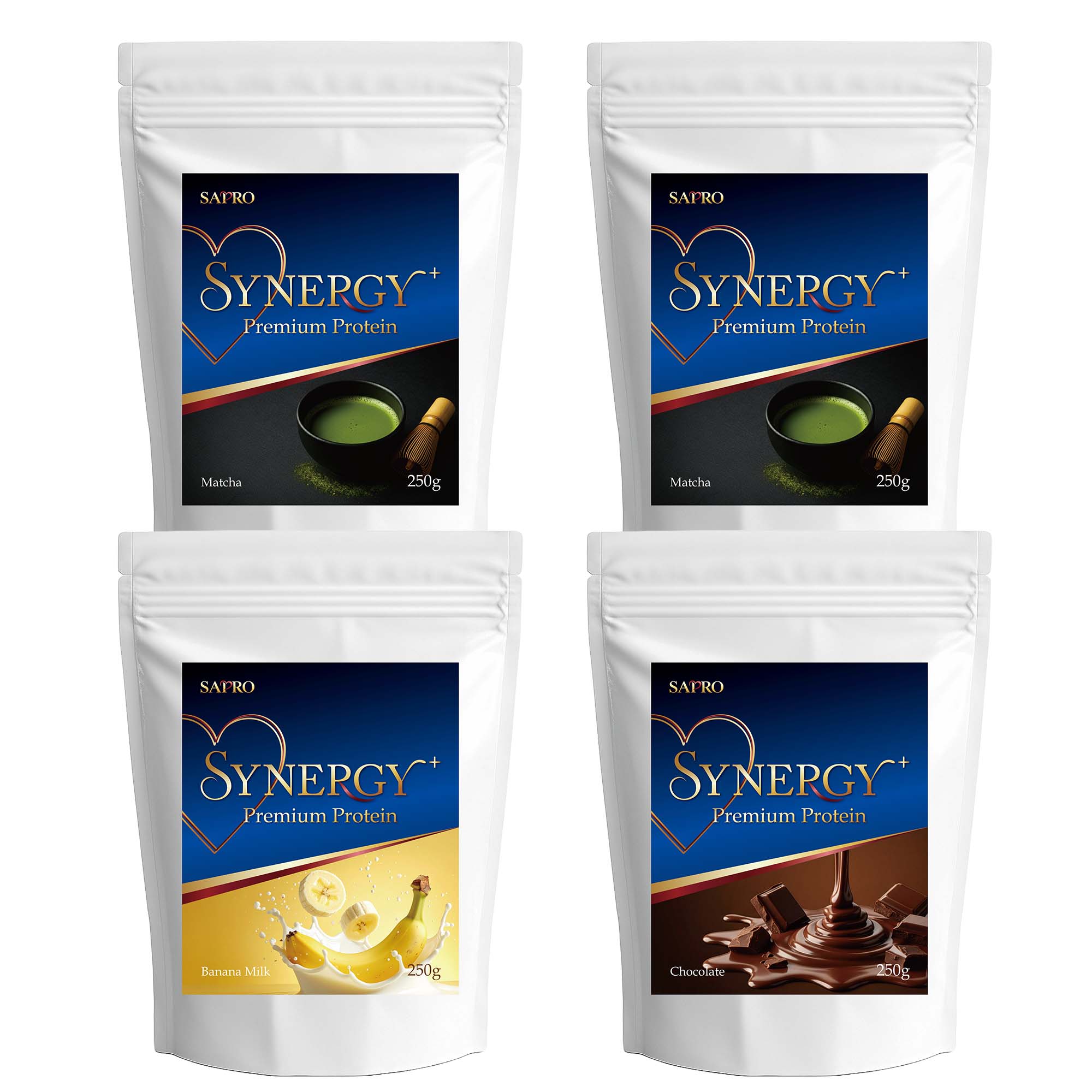 腸活プロテインSYNERGY+ 1000g【バナナミルク＋チョコレート＋抹茶×2】