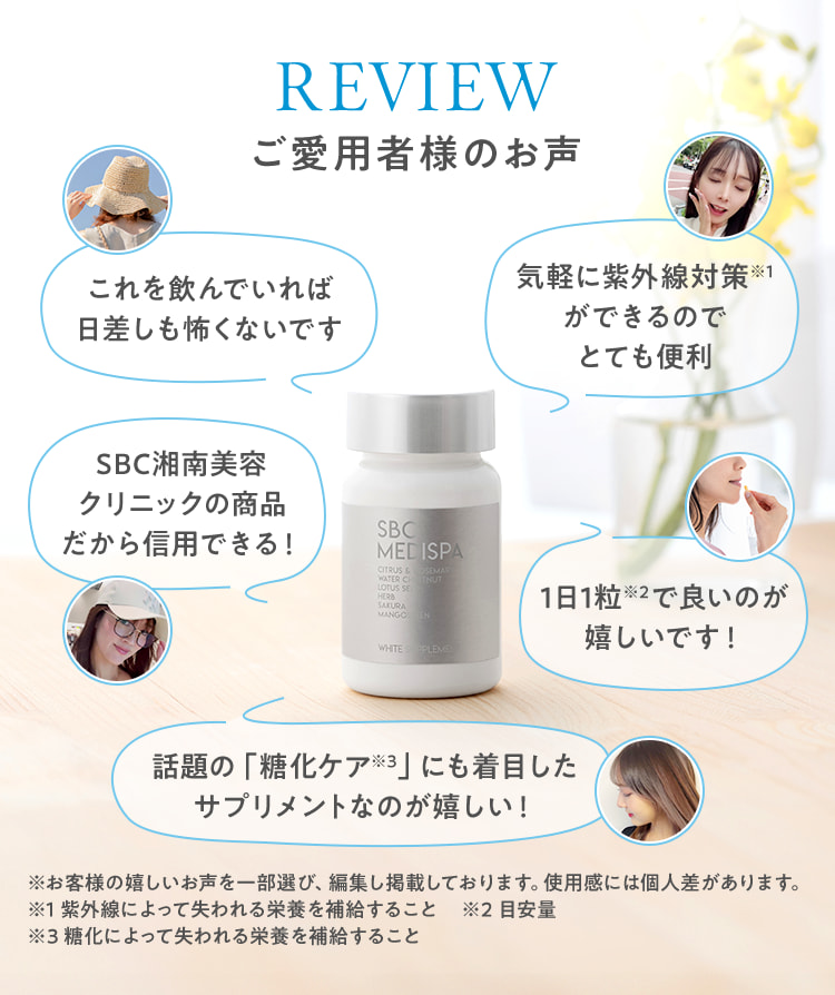 飲む紫外線対策、ホワイトサプリ – SBC湘南美容クリニックオンラインストア