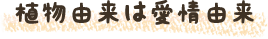 植物由来は愛情由来