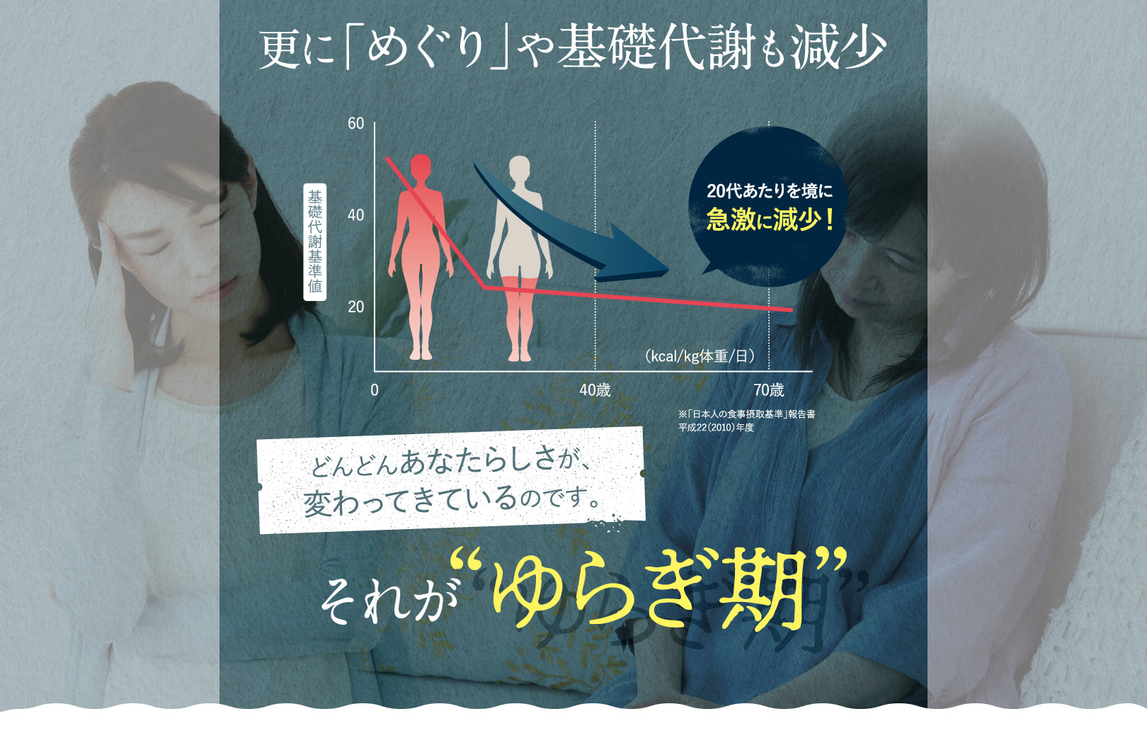 図解：基礎代謝の低下