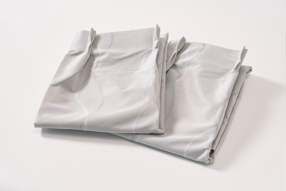 遮熱レースカーテン<br>【波模様 2枚組】 レースサイズ: 100×103cm