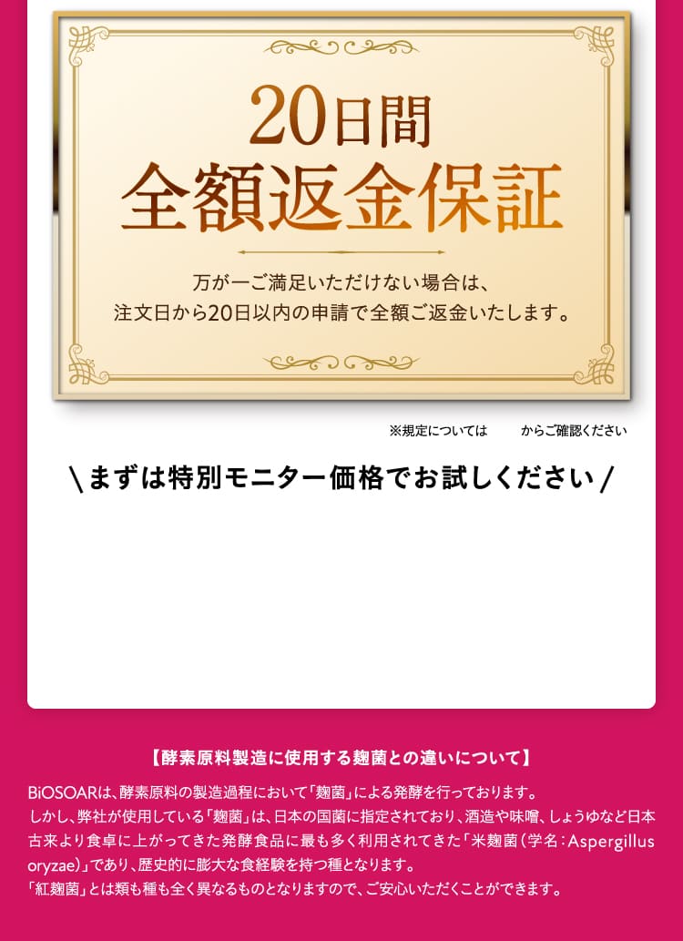 20日間全額返金保証