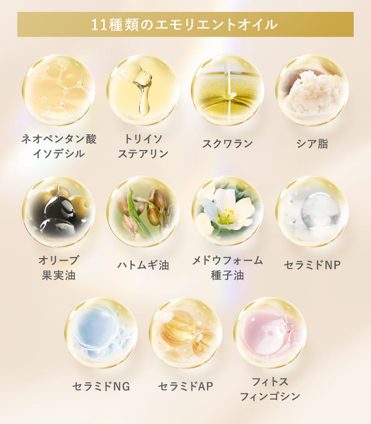 11種類のエモリエントオイル