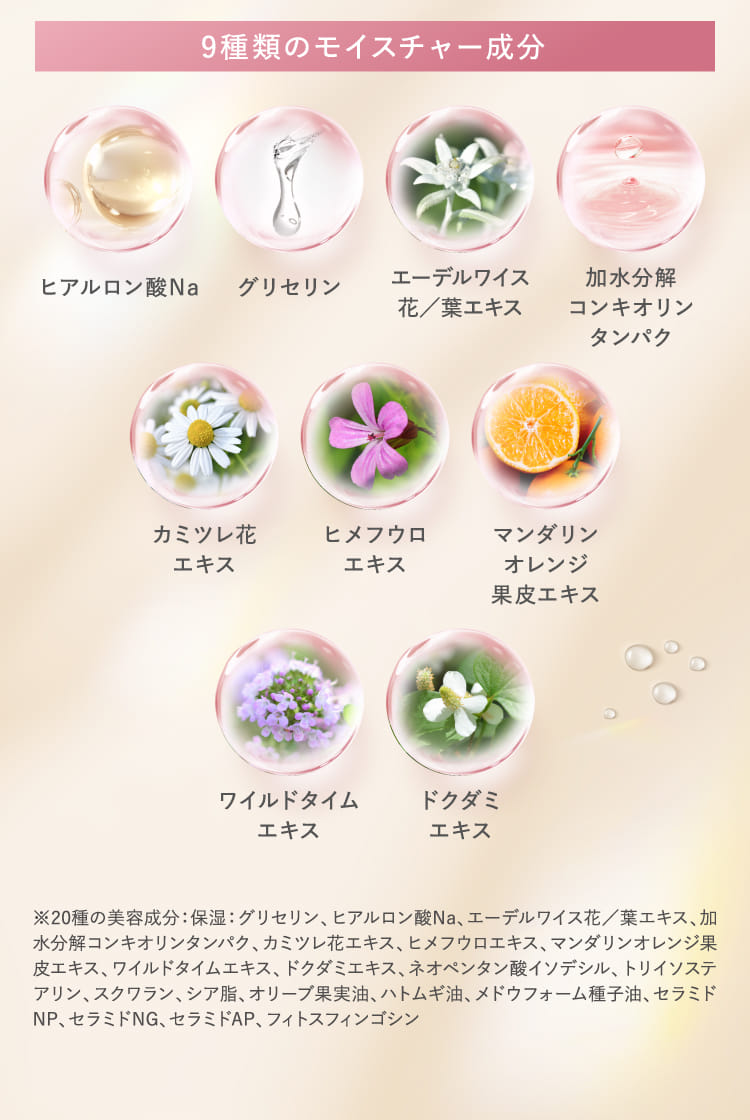 9種類のモイスチャー成分