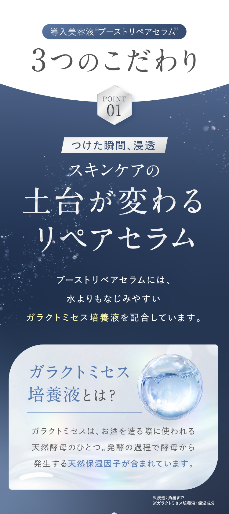 つけた瞬間、浸透　スキンケアの土台が変わるリペアセラム