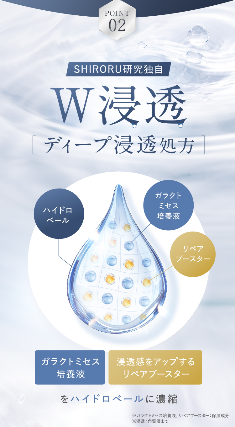 SHIRORU研究独自　W浸透 ディープ浸透処方