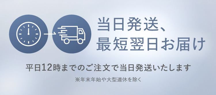 当日発送、最短翌日お届け