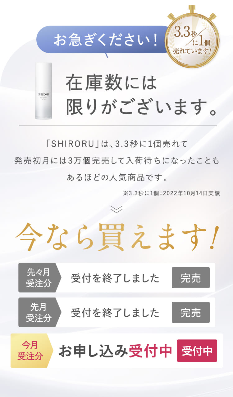 お急ぎください！在庫数には限りがございます。