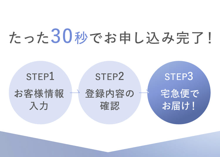 たった30秒でお申し込み完了！