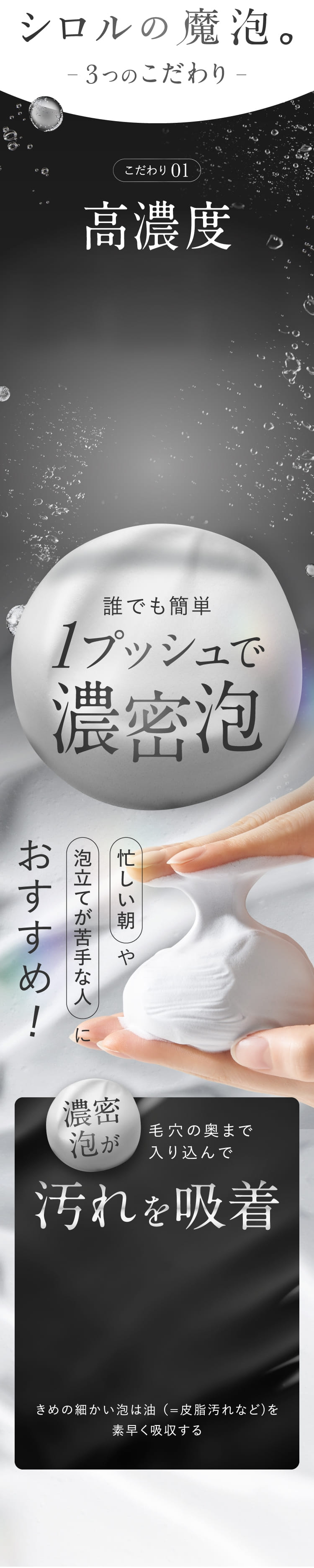 こだわり01 高濃度 炭酸泡