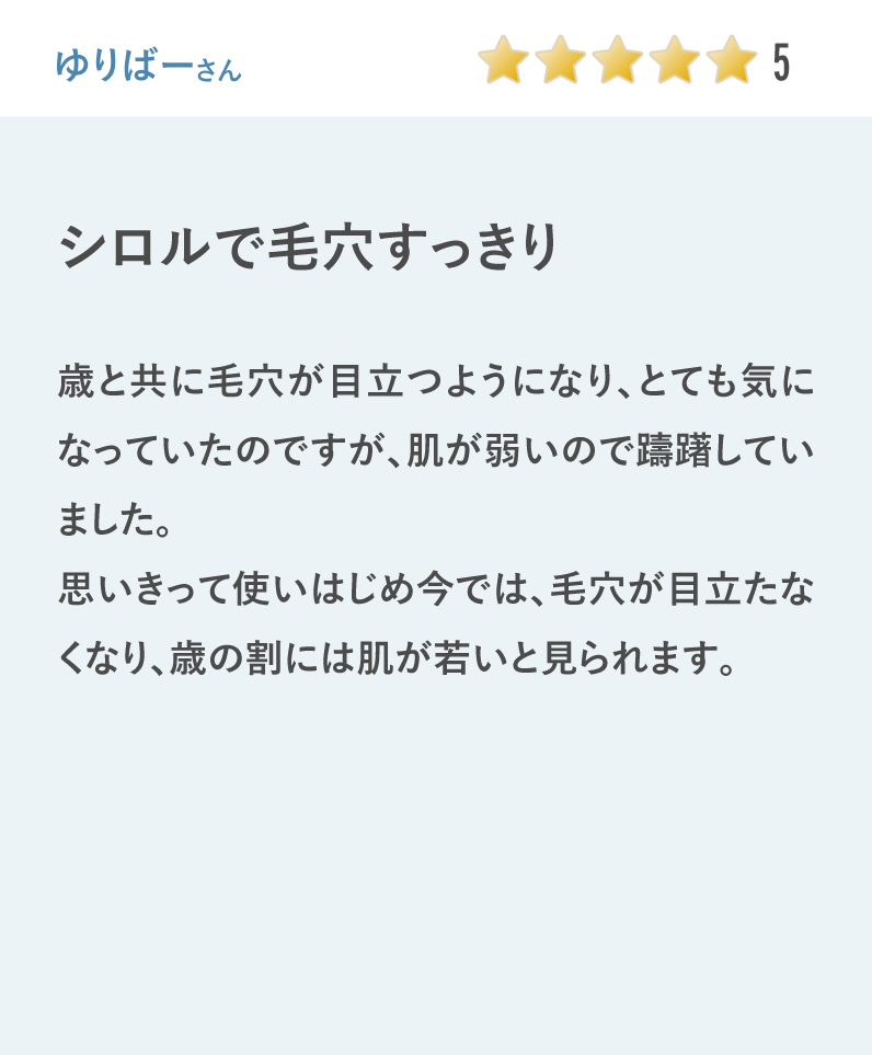 シロルで毛穴すっきり