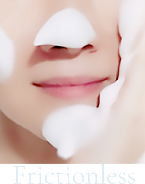 もちもち濃密泡で摩擦レス洗顔ができる