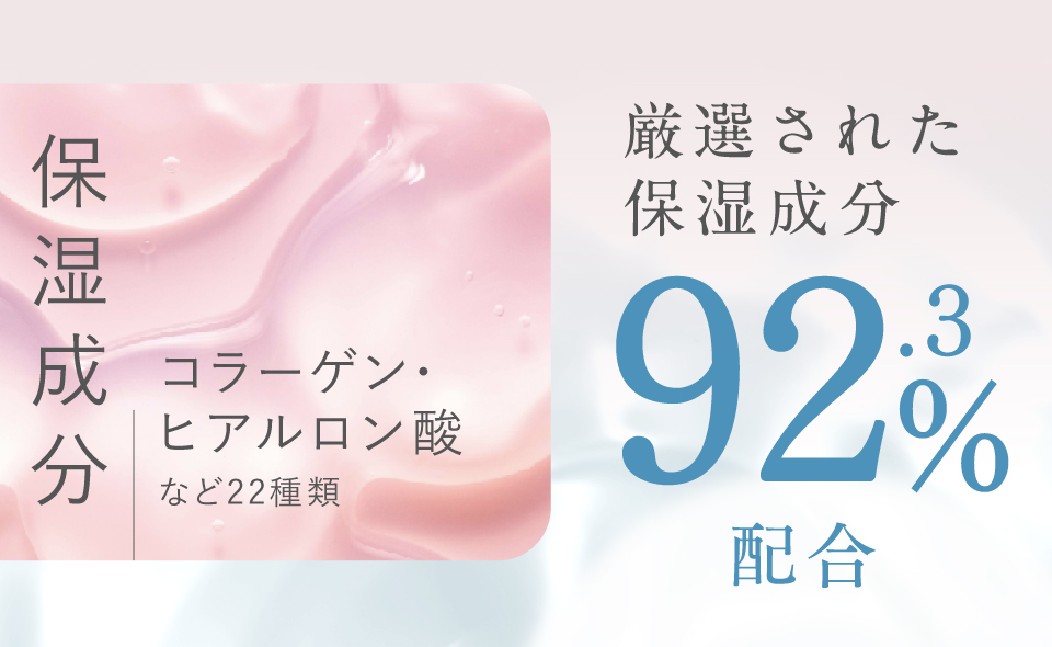 厳選された保湿成分92.3%配合